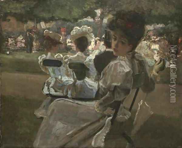 The garden party Oil Painting - Joseph Alfred Terry