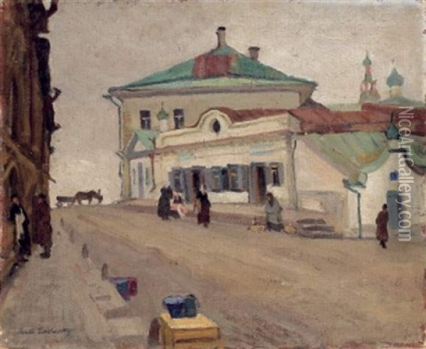 Vue De Pskov Oil Painting - Arnold Borisovich Lakhovsky