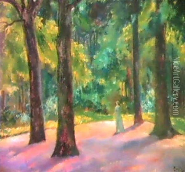Spaziergang Im Wald Oil Painting - Emil Orlik