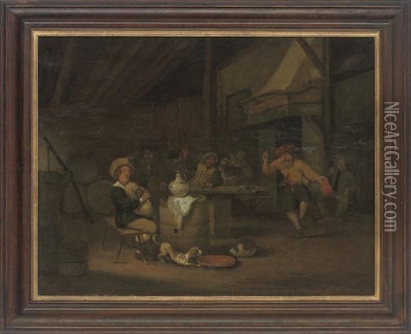 Peasants Merrymaking In A Tavern Oil Painting - Hendrik Hendricksz Bogaert