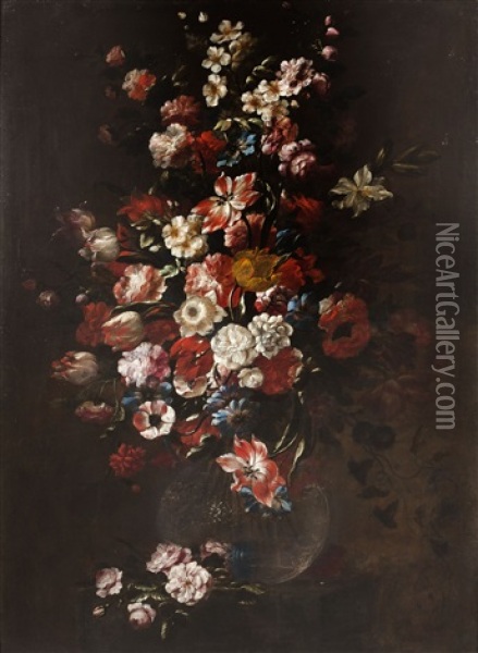 Vase De Fleurs Oil Painting - Mario Nuzzi