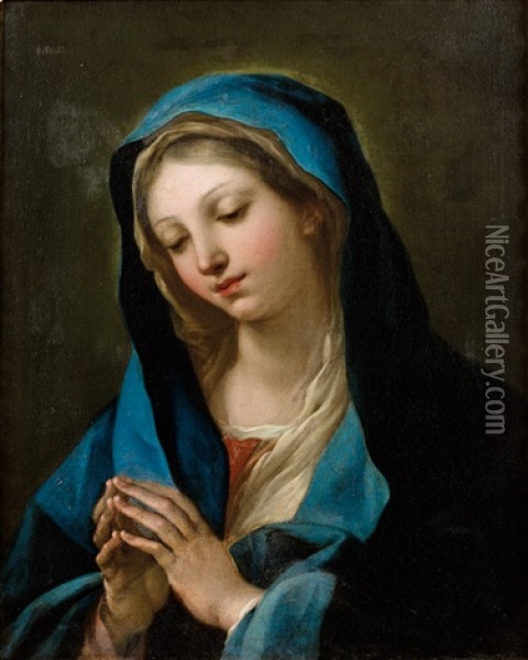 Vierge Aux Mains Jointes Oil Painting - Pietro da Cortona