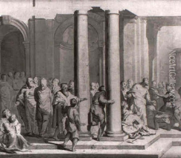 Le Christ Guerissant Les Malades Oil Painting - Jean-Baptiste Corneille