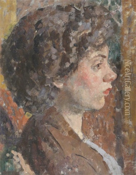 A Young Model, Oxford Oil Painting - Francis Ernest Jackson