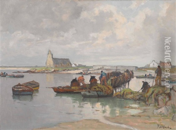 Franzosischer Fischerhafen Oil Painting - Alfred Marzin