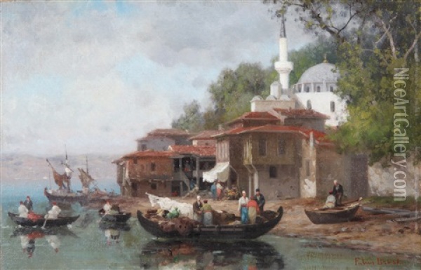 Peyzaj Oil Painting - Germain Fabius Brest