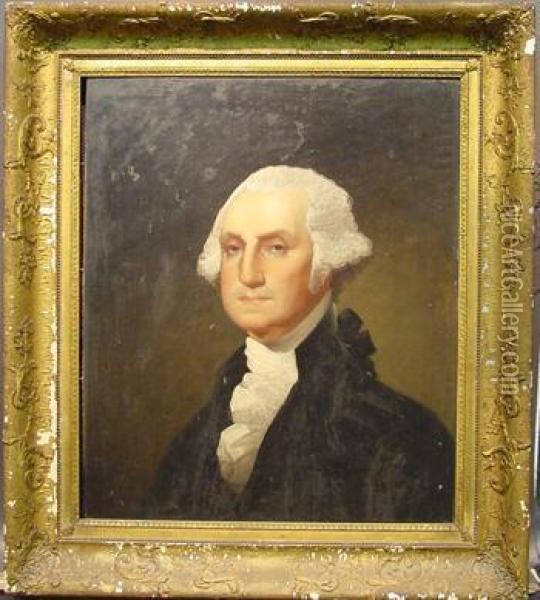 Portrait Of George Washington Oil Painting - Gilbert Stuart