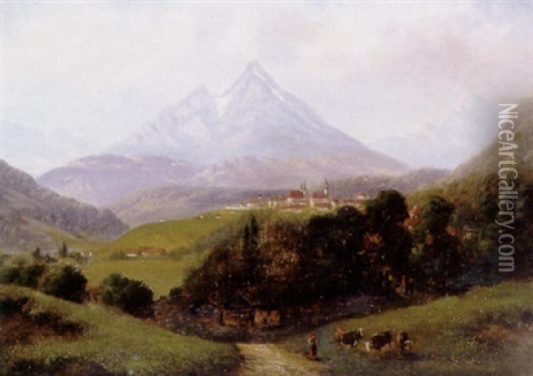 Berchtesgaden Oil Painting - Ernst Julius Engelmann