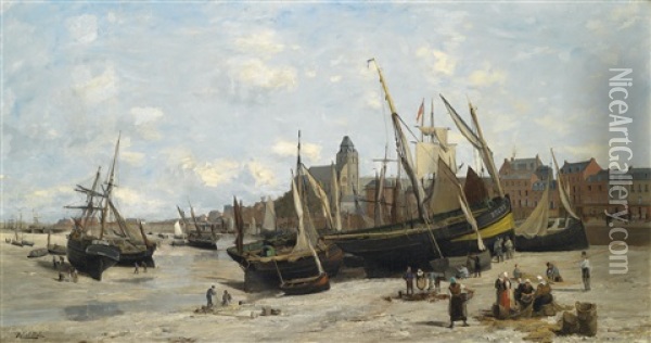 Scheldemundung Bei Antwerpen Oil Painting - Robert Charles Gustave Laurens Mols