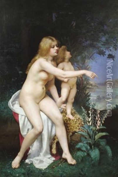 Venus Et L'amour Oil Painting - Victor Tortez