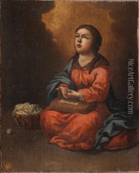 The Infant Madonna Oil Painting - Francisco De Zurbaran