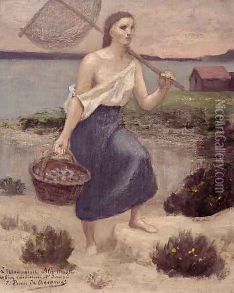 The Fisherwoman Oil Painting - Pierre Cecile Puvis de Chevannes