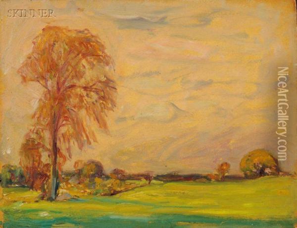 Two Views Of Summer Fields Oil Painting - Robert Henry Logan