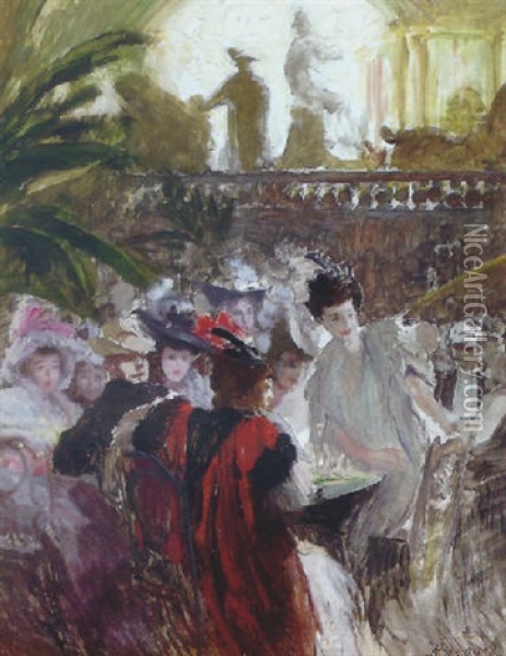 In The Casino Oil Painting - Albert Besnard