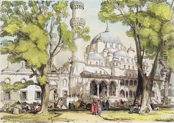 Yeni Jami Constantinople Oil Painting - John Frederick Lewis