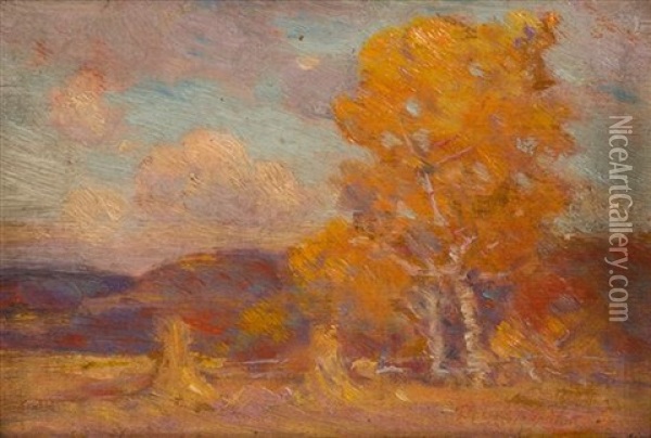 Autumn Landscape With Haystacks Oil Painting - Dawson Watson