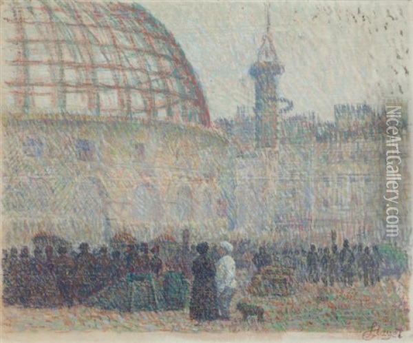 La Halle Aux Bles, 1887 Oil Painting - Louis Hayet