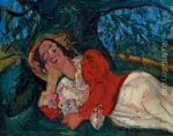 La Sieste (femme Etendue Sous Un Arbre) Oil Painting - Chaim Soutine