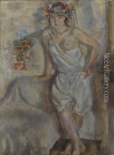 Mansportratt Oil Painting - Jules Pascin