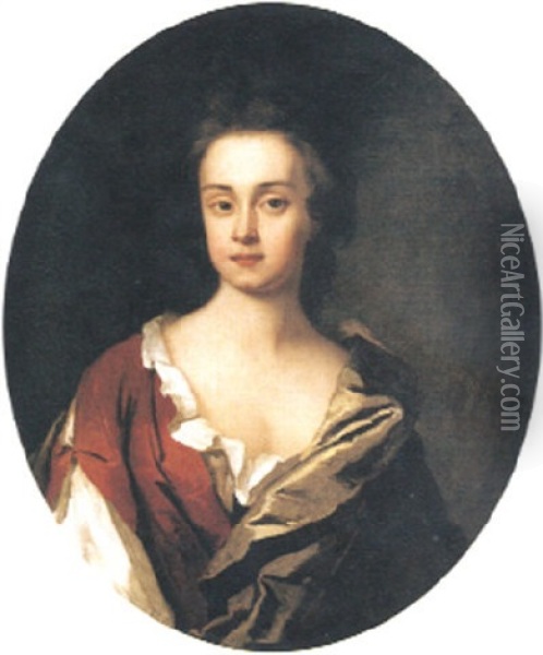 Portratt Forestallande Madame Eliz. Herbert Oil Painting - Michael Dahl