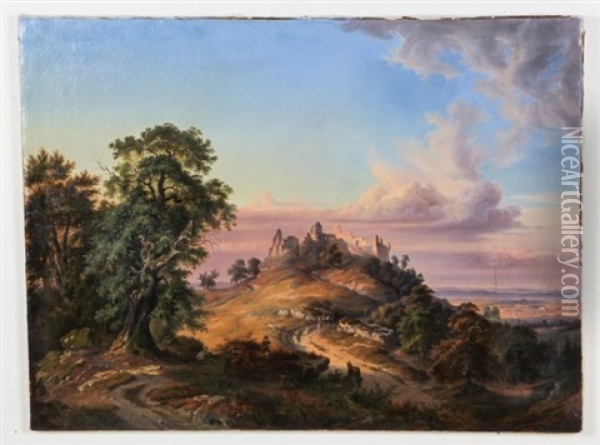 Classical European Landscape Oil Painting - Hermann Herdtle