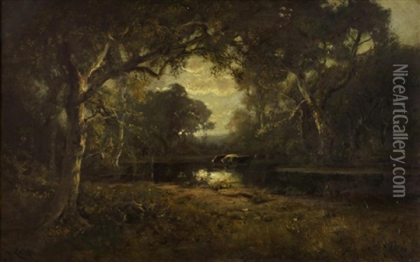 Trees And River Oil Painting - William Keith