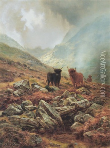 Highland Mists Oil Painting - Louis Bosworth Hurt