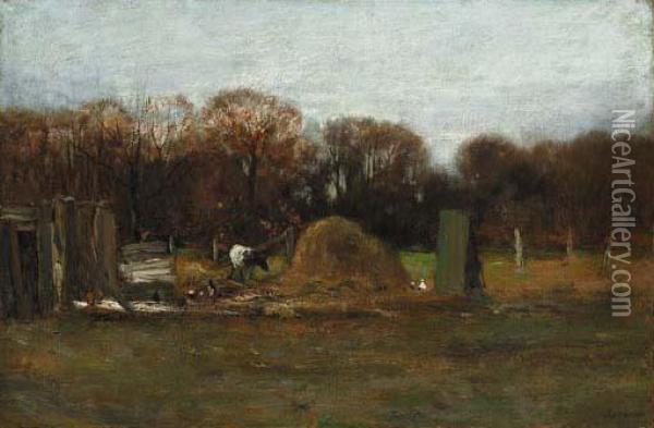 On The Farm Oil Painting - Charles Paul Gruppe