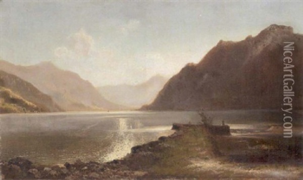 Am Konigsee Oil Painting - Ferdinand Feldhuetter