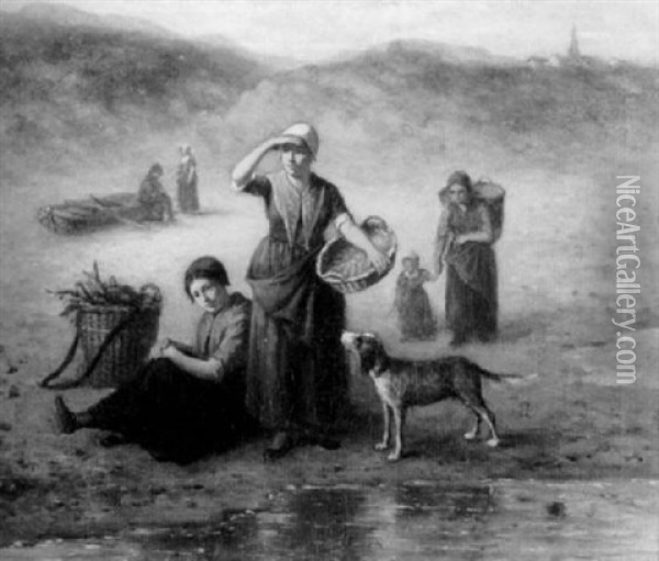 Peasant Women Oil Painting - Jan Jacobus Matthijs Damschroeder