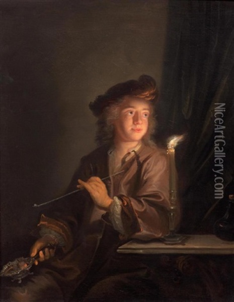 Junger Mann Mit Einer Pfeife (+ Junger Mann Mit Einer Violine; Pair) Oil Painting - Arnold Boonen