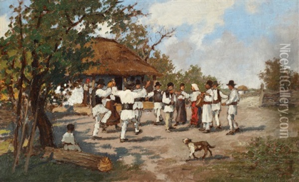 Traditional Dances Oil Painting - Ludovic Bassarab