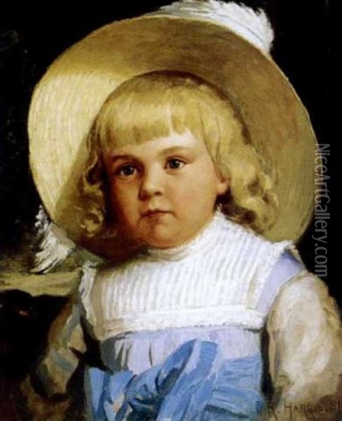 Portrait Of A Child Oil Painting - Robert Harris