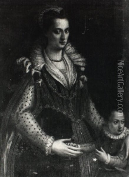 Ritratto Di Gentildonna Con Una Bambina Oil Painting - Jacopo (da Empoli) Chimenti