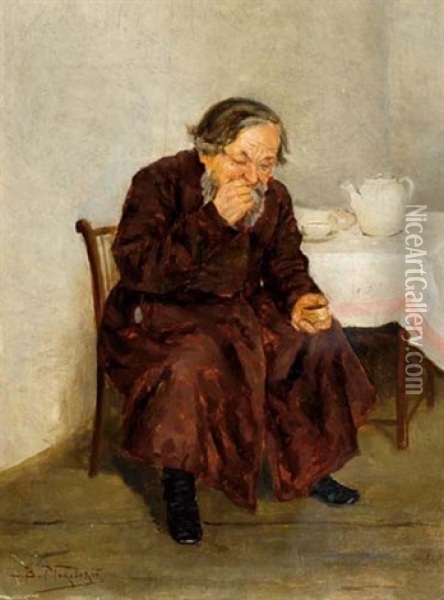 Sitzender Mann Oil Painting - Alexandr Vladimirovich Makovsky