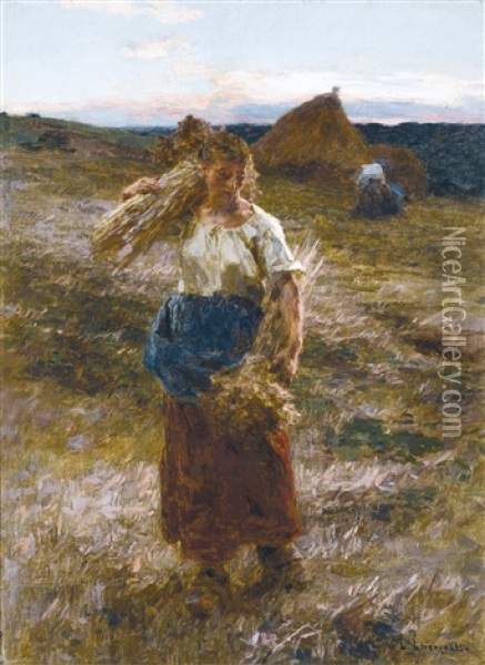 La Glaneuse Oil Painting - Leon Augustin L'Hermitte