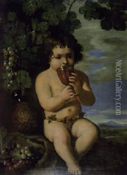 Der Junge Bacchus Oil Painting - Baccio (Bartolommeo) del Bianco
