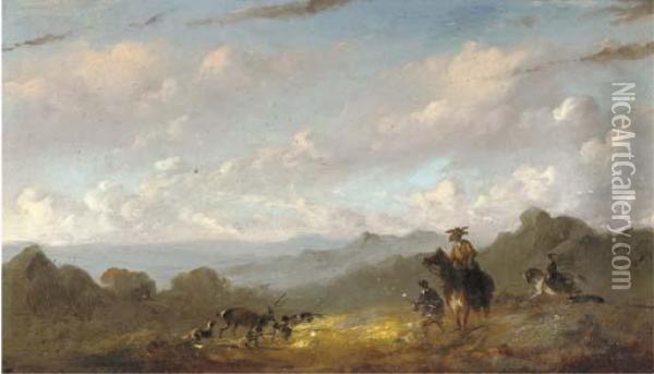 The Deer Hunt Oil Painting - Johannes Tavenraat