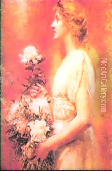 Elsa De Lohengren, Cantando En Barcelona En 1908 Oil Painting - Rogelio De Egusquiza