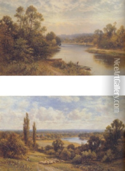 On The River Thames Near Windsor Oil Painting - Alfred Augustus Glendening Sr.
