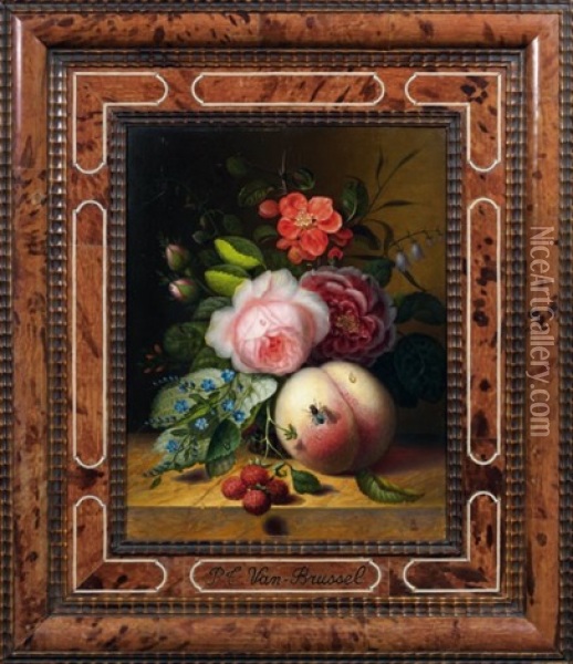 Nature Morte De Fruits Et Insectes Oil Painting - Paul Theodor van Bruessel