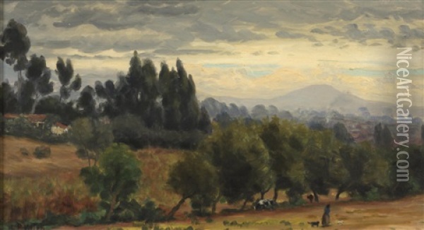 Montecito With Rincon Mountain In The Distance Oil Painting - Ludmilla Pilat Welch