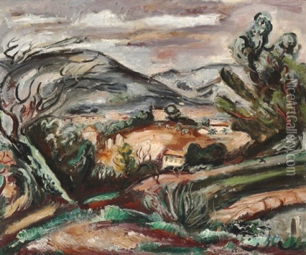 Landscape Near Toulon Oil Painting - Achille-Emile Othon Friesz