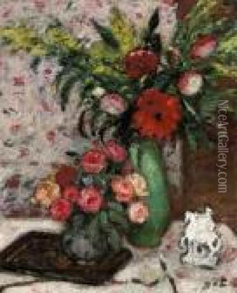 Vase De Fleurs Oil Painting - Georges dEspagnat
