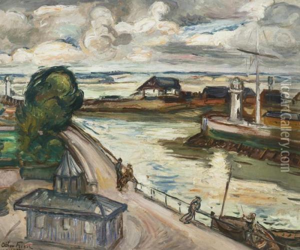 Scene Portuaire: Honfleur Oil Painting - Emile-Othon Friesz