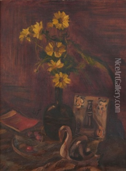 Vase De Marguerites Oil Painting - Henri Victor Lesur