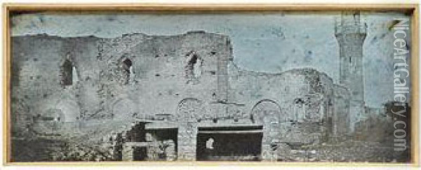 Kaire. 1843. Grand Amr. Cote Ouest Oil Painting - Joseph Philibert Girault De Prangey