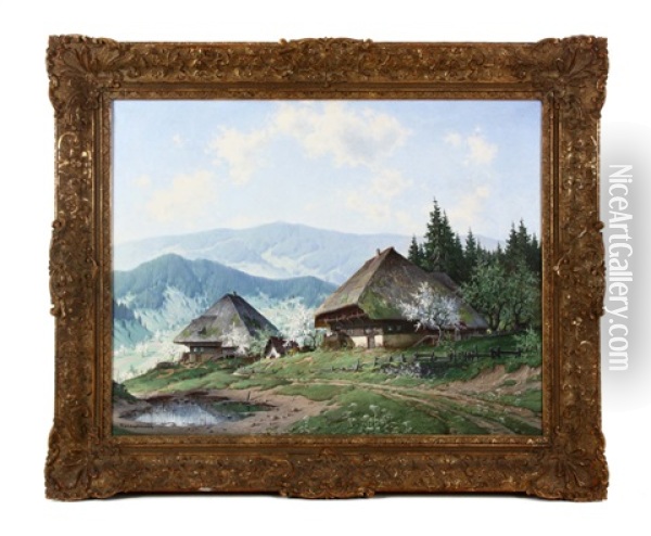 Schwarzwaldhof Im Fruhling Oil Painting - Karl Hauptmann