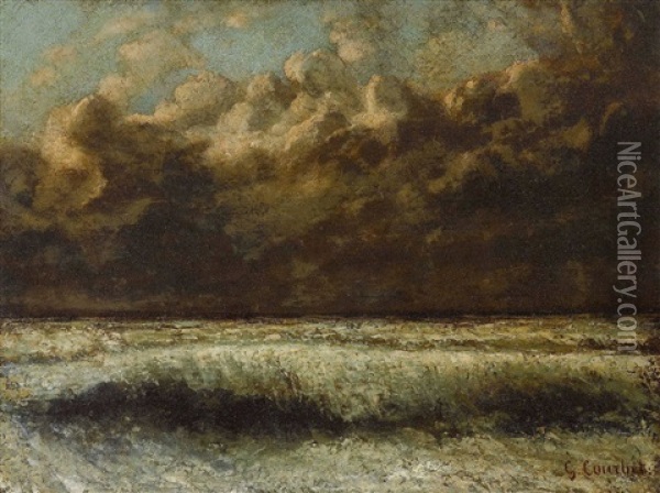 Vor Dem Gewitter - Die Welle oil painting reproduction by Gustave ...