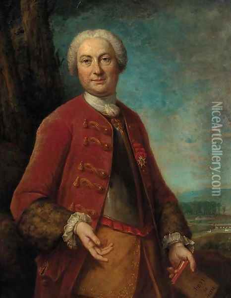 Portrait of a gentleman Oil Painting - Louis Michel van Loo